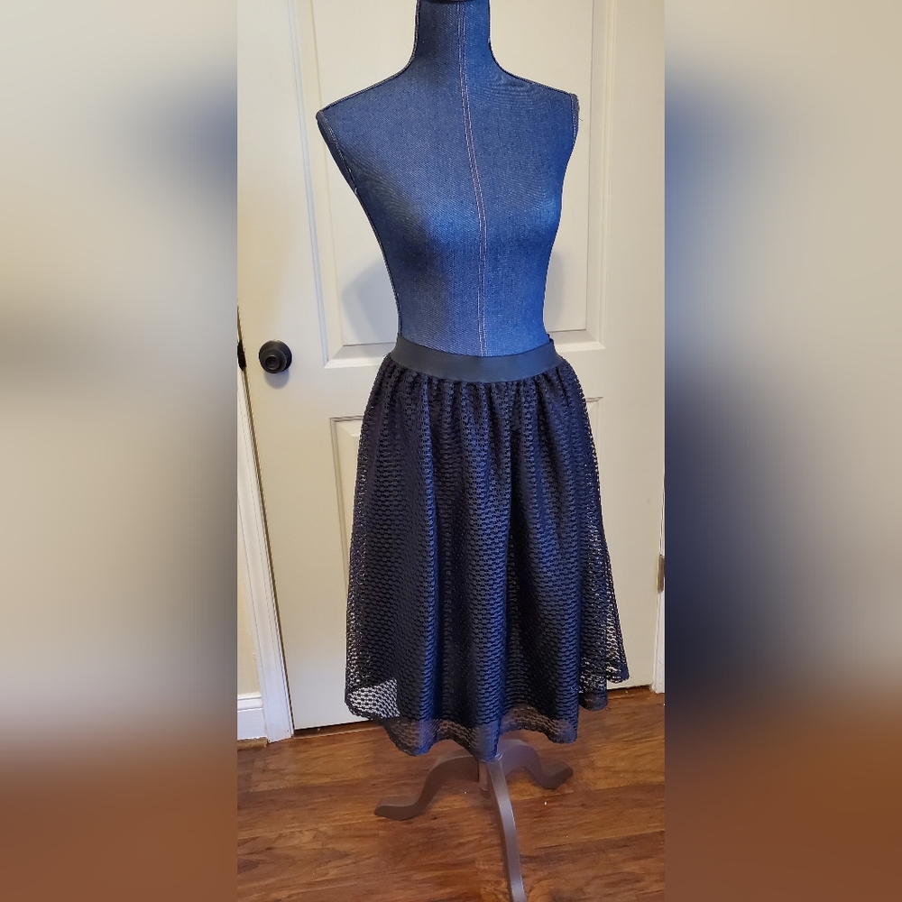 A line fluttery black skirt